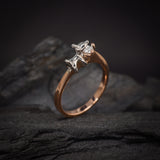 Anillo de compromiso con diamante natural de .20ct elaborado en oro de 14 kilates