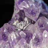 Set anillo de compromiso oro 14k con diamante laboratorio corte corazón corazón 1.5ct IGI y réplica plata con moissanita