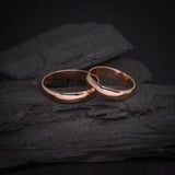 Par de argollas de matrimonio macizas de 4mm elaboradas en oro rosa de 14k