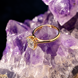 Anillo de compromiso con diamante natural central de 1.5ct corte radiante con certificación GIA elaborado en oro amarillo 14k