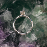 Anillo de compromiso con diamante natural de .50ct corte marquise con certificación GIA elaborado en oro blanco de 14k