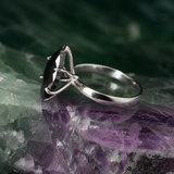 Anillo de compromiso con diamante natural sal y pimienta central de 2.0ct corte marquise elaborado en oro blanco de 14k