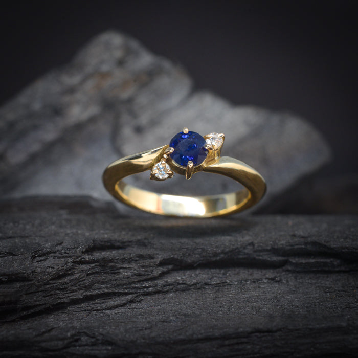 Zafiro Anillo Con Piedra Azul Hombre Anillo Sello Hombre Oro 18kts