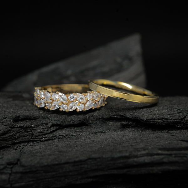 Piedra Argollas De Matrimonio De Oro Anillo De Piedra Onix De Oro