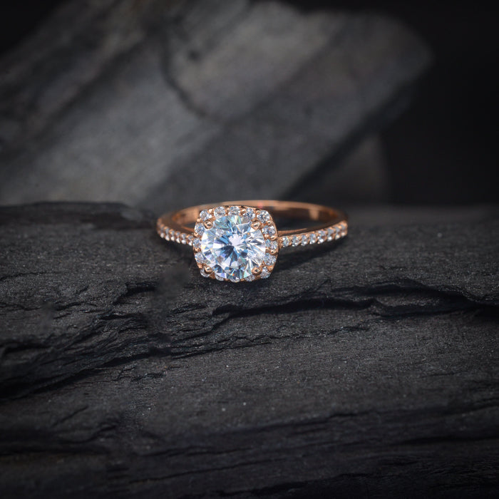 Anillo Mujer Anillo De Compromiso Ajustable De Moissanita