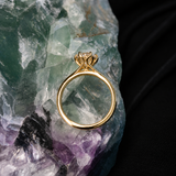 Anillo de compromiso con diamante de laboratorio de 1.0ct corte brillante con certificado IGI elaborado en oro amarillo 14k