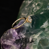 Anillo de compromiso con diamante de laboratorio de 1.0ct corte brillante con certificado IGI elaborado en oro amarillo 14k