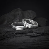 Argollas de matrimonio de 4mm elaboradas en plata .925