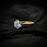 Anillo de compromiso con diamante de laboratorio central de 1.5ct corte brillante con certificado IGI elaborado en oro amarillo de 14k