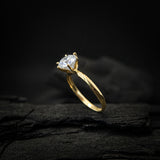 Anillo de compromiso con diamante de laboratorio central de 1.5ct corte brillante con certificado IGI elaborado en oro amarillo de 14k