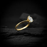 Anillo de compromiso con diamante de laboratorio central de 1.5ct corte brillante con certificado IGI elaborado en oro amarillo de 14k