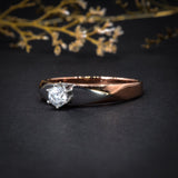 Anillo de compromiso con diamante natural .20ct en oro rosa de 14 kilates