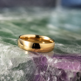 Par de argollas de matrimonio de 4mm y 5mm confort sólidas elaboradas en oro amarillo de 10k