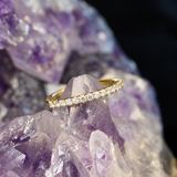 Media churumbela con 17 diamantes de laboratorio elaborada en oro amarillo de 10k