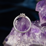 Anillo de compromiso con diamante de laboratorio de .50ct corte brillante con certificado IGI elaborado en plata .925