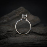 Anillo de compromiso con diamante natural de 1.0ct corte radiante con certificación GIA elaborado en oro blanco de 14k