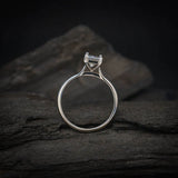 Anillo de compromiso con diamante de laboratorio de 1.0ct corte radiante con certificado IGI elaborado en oro blanco de 14k