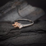 Anillo de compromiso con diamante natural de .20ct elaborado en oro de 14 kilates