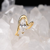Anillo de compromiso con diamante de laboratorio central de 2.0ct corte marquise con certificado IGI elaborado en oro amarillo 14k