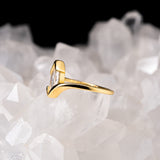 Anillo de compromiso con diamante de laboratorio central de 1.0ct corte marquise con certificado IGI elaborado en oro amarillo 14k