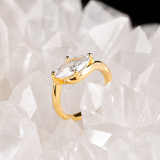 Anillo de compromiso con diamante de laboratorio central de 2.0ct corte marquise con certificado IGI elaborado en oro amarillo 14k