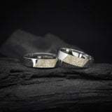 Par de argollas de matrimonio macizas de 4mm elaboradas en oro blanco de 18k