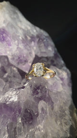 Anillo de compromiso con diamante de laboratorio de 1.0ct corte oval con certificado IGI elaborado en oro amarillo 14k