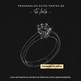 Anillo de compromiso con moissanita de .20ct  elaborado en oro blanco de 14 kilates