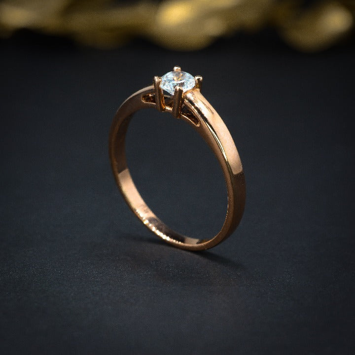 Anillo de compromiso con diamante natural de .40ct con certificación GIA elaborado en oro rosa de 18 kilates