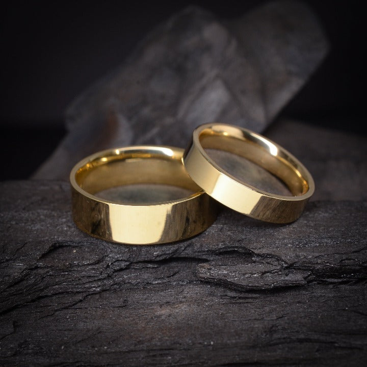 Oro 14k Oro Anillos De Matrimonio Par De Anillos De Matrimonio