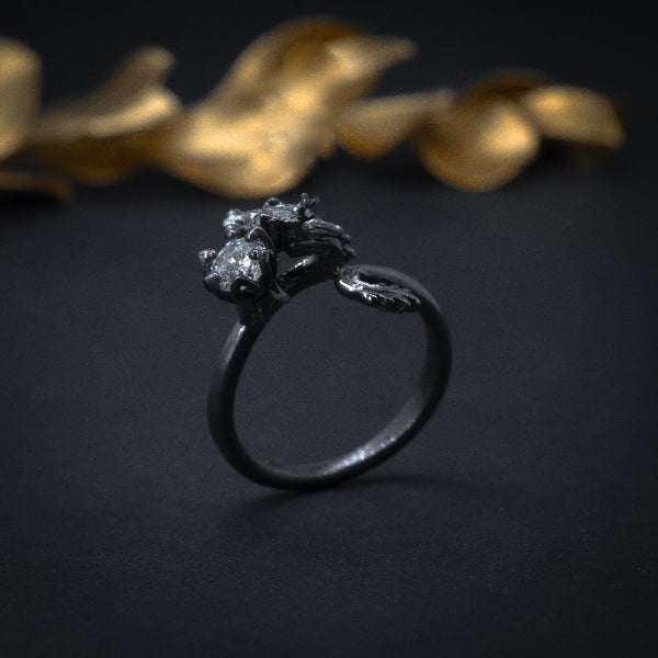 Anillo de compromiso con diamante natural de .30ct con certificación GIA elaborado en oro de 14 kilates