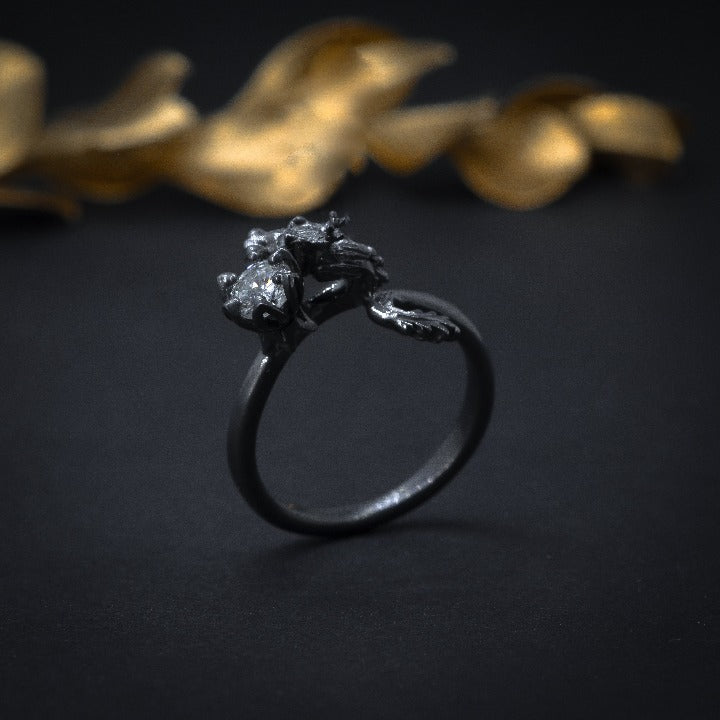 Anillo de compromiso con diamante natural de .30ct con certificación GIA elaborado en oro de 14 kilates