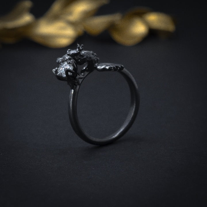 Anillo de compromiso con diamante natural de .30ct con certificación GIA elaborado en oro de 14 kilates