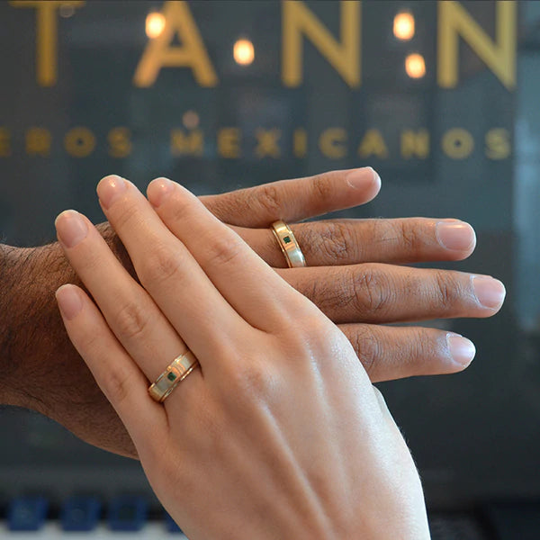 Par de argollas de matrimonio confort sólidas de 6mm con