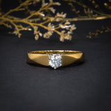 Anillo de compromiso con diamante natural .20ct en oro amarillo de 14 kilates