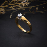 Anillo de compromiso con diamante natural .20ct en oro amarillo de 14 kilates