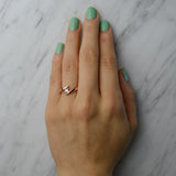 Anillo de compromiso con diamante natural de .20 puntos elaborado en oro rosa de 14 kilates