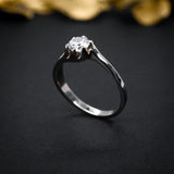 Anillo de compromiso con moissanita de 1 quilate con certificado GRA elaborado en oro blanco de 14 kilates