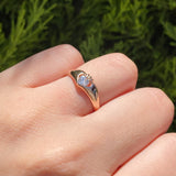 Anillo de compromiso con cristal elaborado en oro rosa de 14 kilates