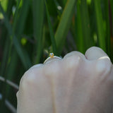 Anillo de compromiso con diamante natural .08ct en oro combinado de 14 kilates