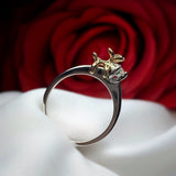 Anillo de compromiso con diamante natural de .20ct elaborado en oro de 14 kilates