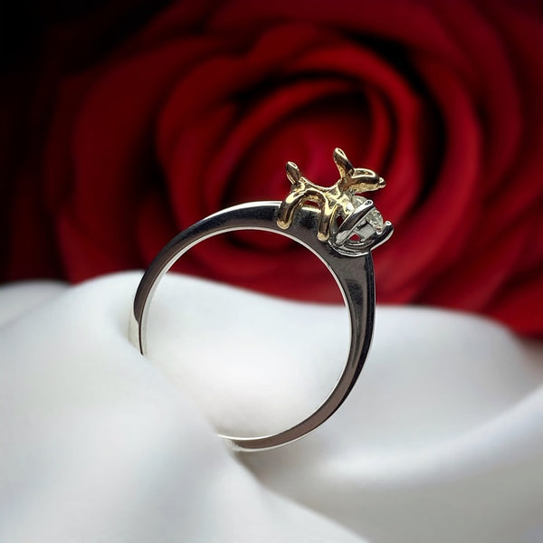 Anillo de compromiso con diamante natural de .20ct elaborado en oro de 14 kilates