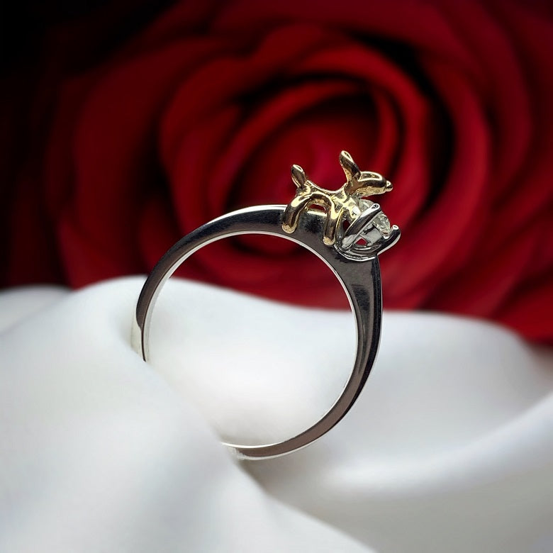 Anillo de compromiso con diamante natural de .20ct elaborado en oro de 14 kilates