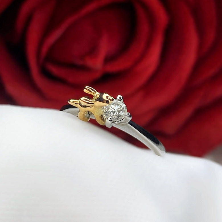 Anillo de compromiso con diamante natural de .20ct elaborado en oro de 14 kilates