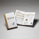Anillo de compromiso con diamante natural de .45ct con certificación GIA y 12 diamantes naturales elaborado en oro blanco de 18 kilates